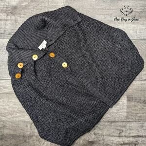 Loft Cowl Neck Button Front Shawl Size M